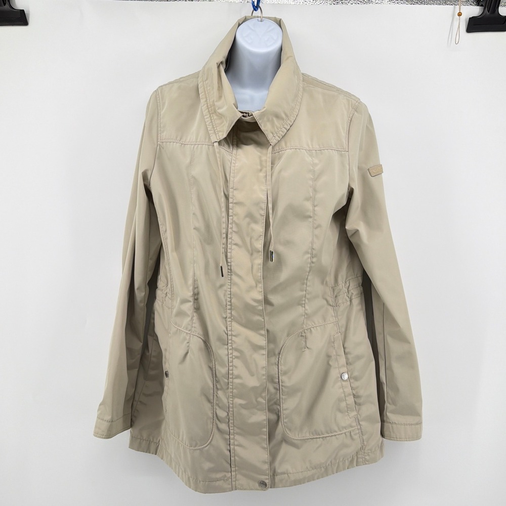 GEOX Respira Womens Beige Utility Jacket Size 8 Breathable Windproof Coat W5220D
